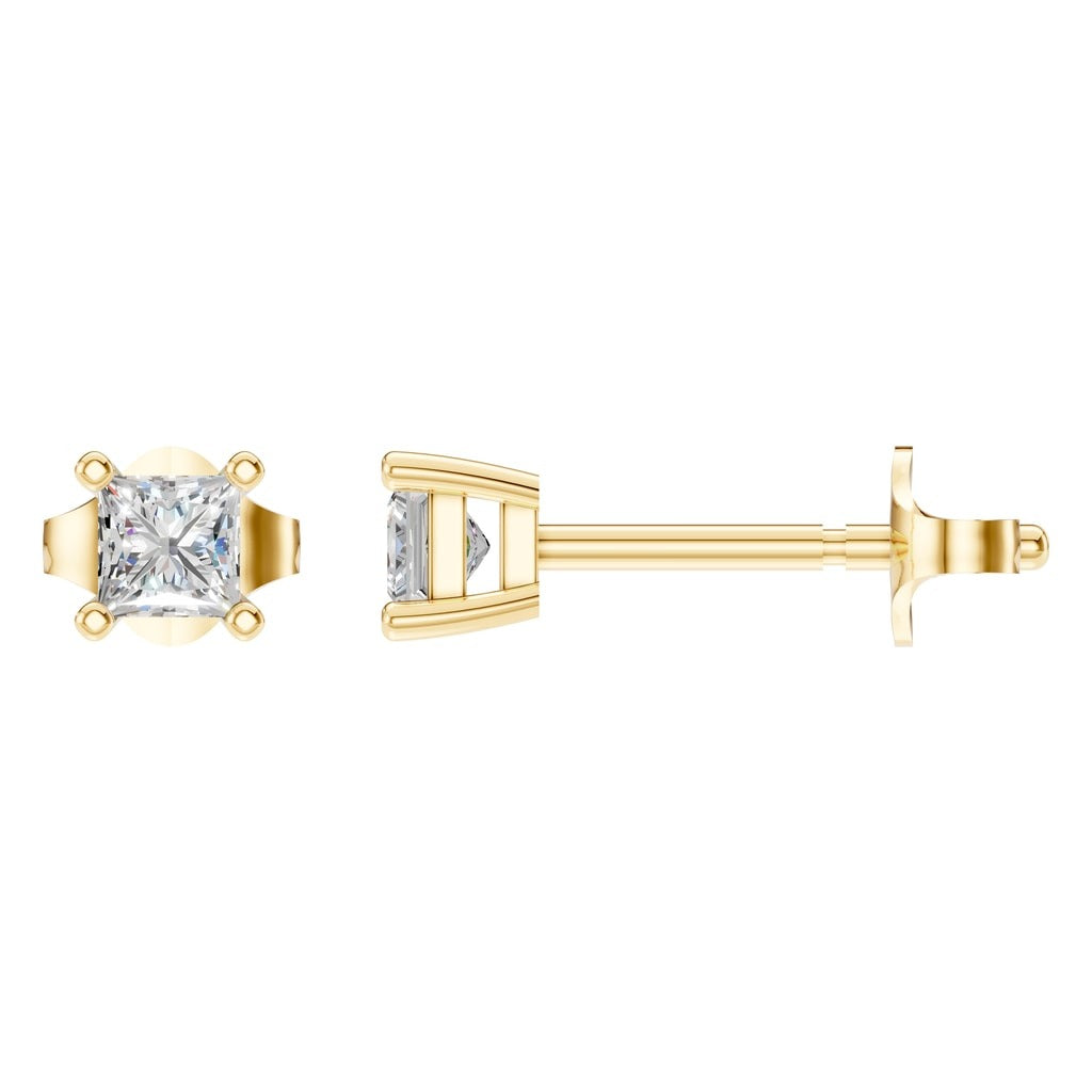 Lab-Diamond Solitaire-Ohrstecker – Princess | EA-9910 – Designansicht