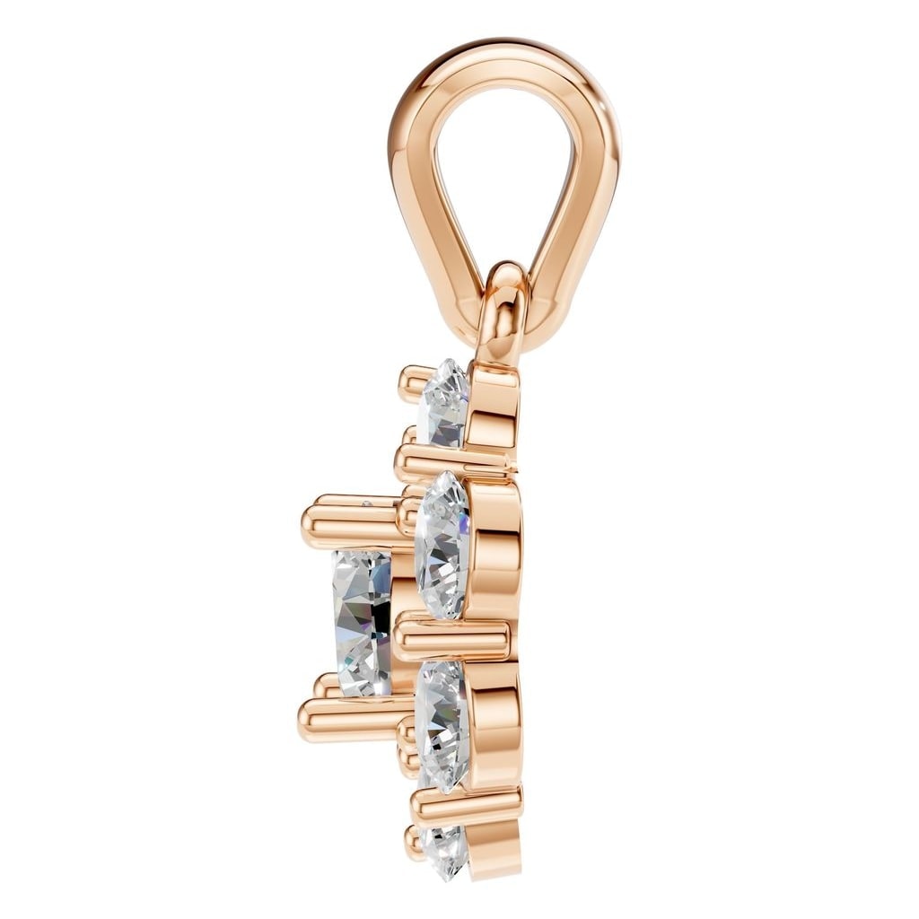 THE ZIOR PE-0223 Round Cluster – Roségold mit Diamantbesatz