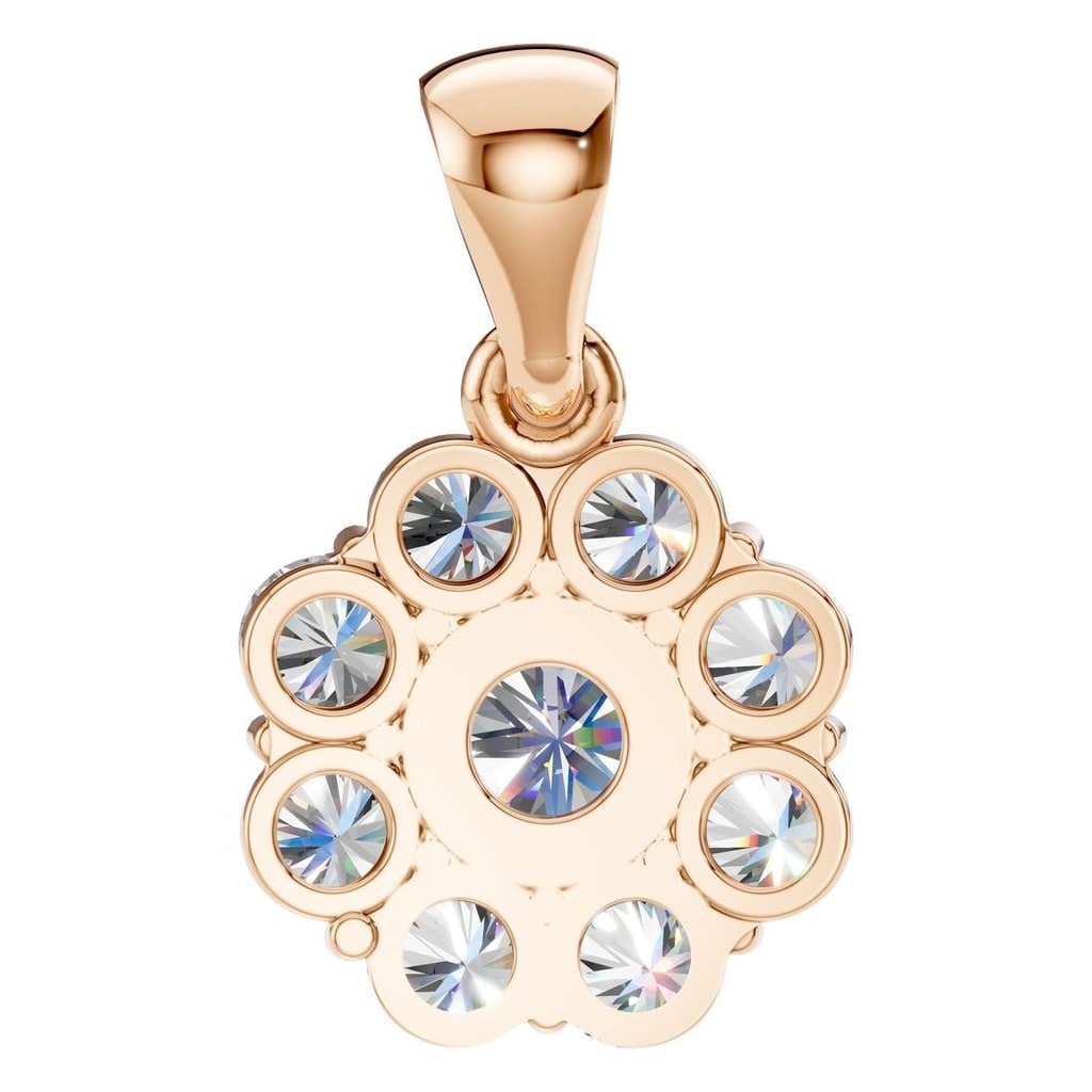 THE ZIOR PE-0223 Round Cluster – Roségold mit Diamantbesatz