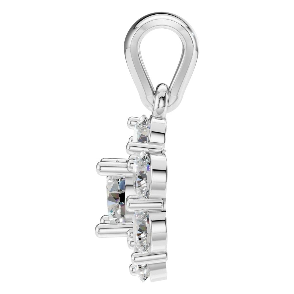THE ZIOR PE-0223 Round Cluster – Weißgold mit Diamantbesatz