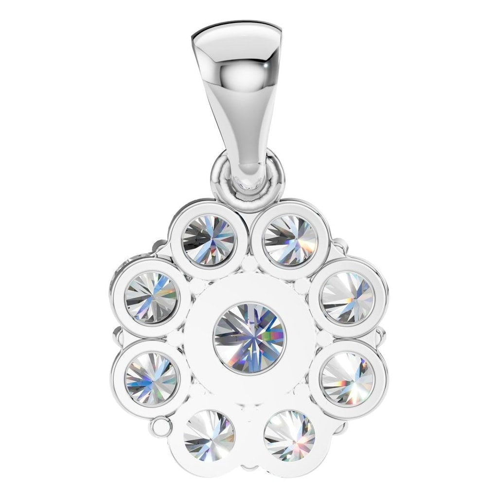 THE ZIOR PE-0223 Round Cluster – Weißgold mit Diamantbesatz