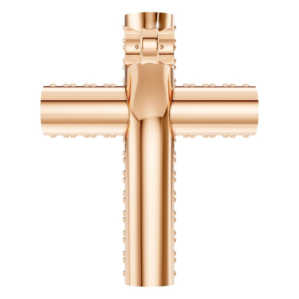 THE ZIOR PE-1518 Round Cross – Roségold mit Diamantbesatz