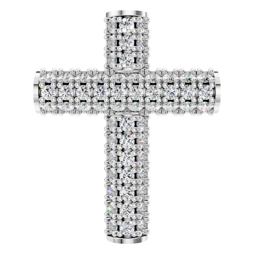 THE ZIOR PE-1518 Round Cross – Weißgold mit Diamantbesatz