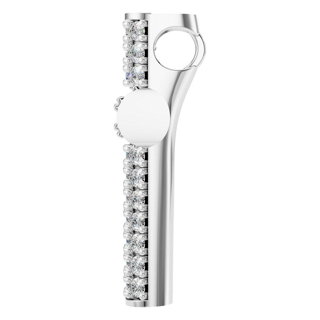 THE ZIOR PE-1518 Round Cross – Weißgold mit Diamantbesatz
