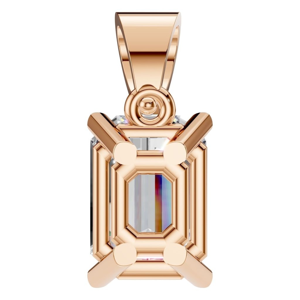 THE ZIOR PE-1923 Emerald Solitaire – Roségold mit Diamantbesatz
