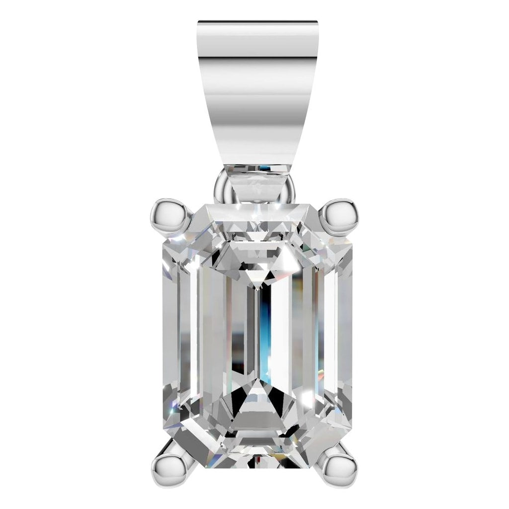 THE ZIOR PE-1923 Emerald Solitaire – Weißgold mit Diamantbesatz