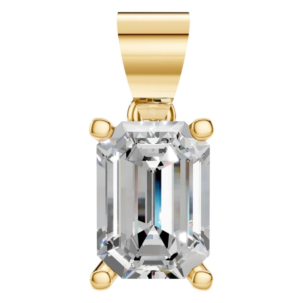 THE ZIOR PE-1923 Emerald Solitaire – Gelbgold mit Diamantbesatz