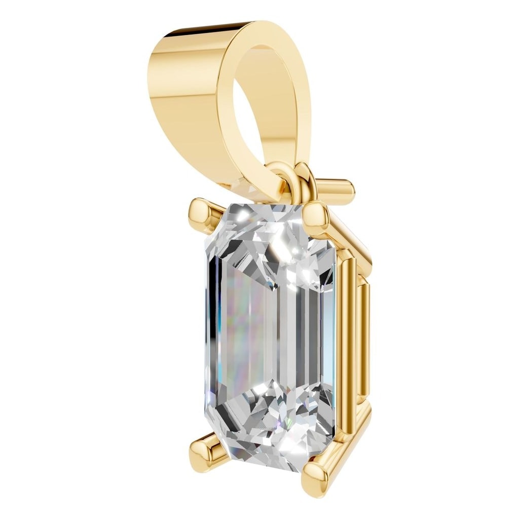 THE ZIOR PE-1923 Emerald Solitaire – Gelbgold mit Diamantbesatz