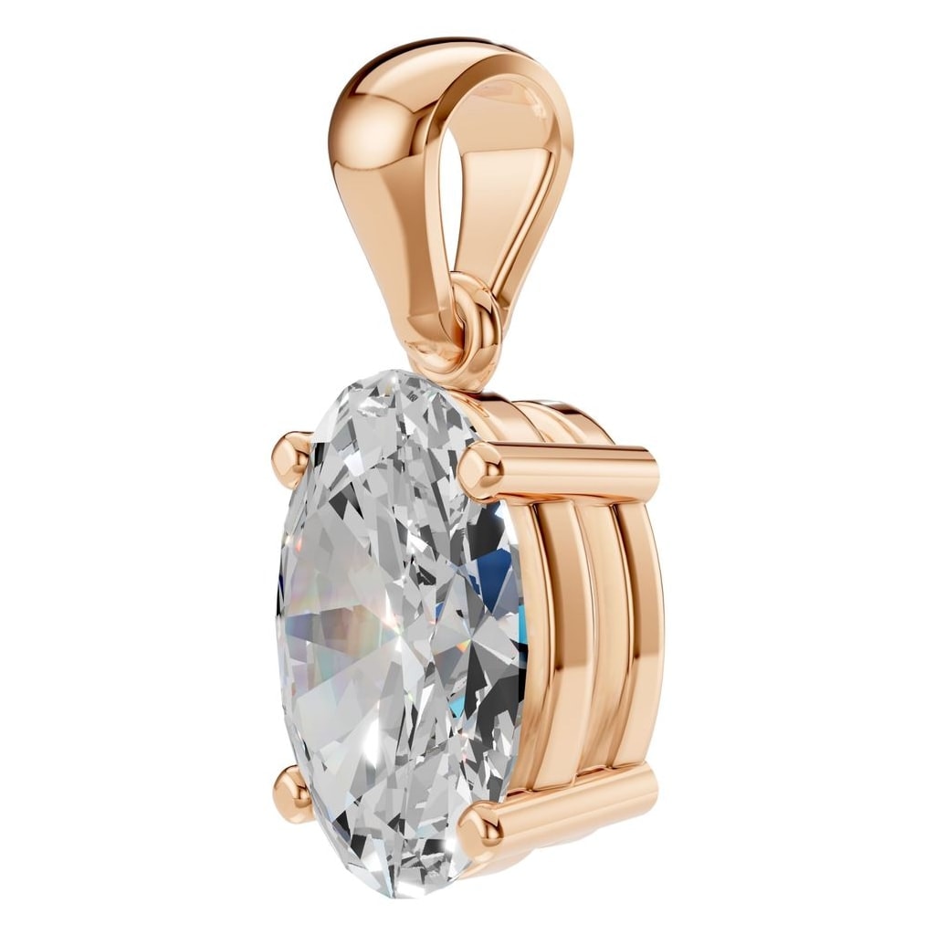 THE ZIOR PE-1923 Oval Solitaire – Roségold mit Diamantbesatz