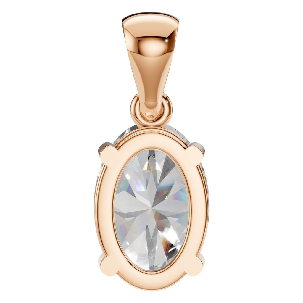 THE ZIOR PE-1923 Oval Solitaire – Roségold mit Diamantbesatz
