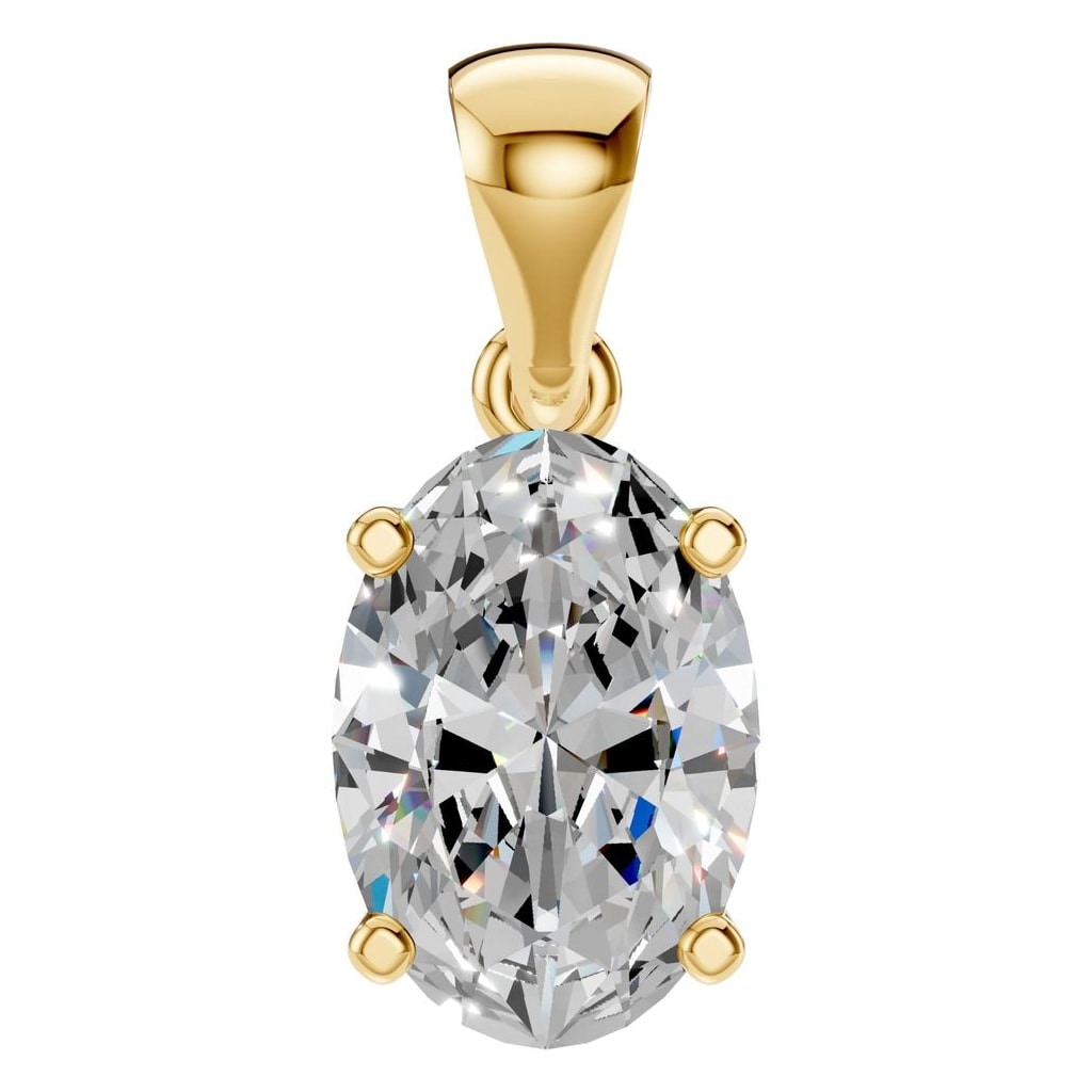 THE ZIOR PE-1923 Oval Solitaire – Gelbgold mit Diamantbesatz