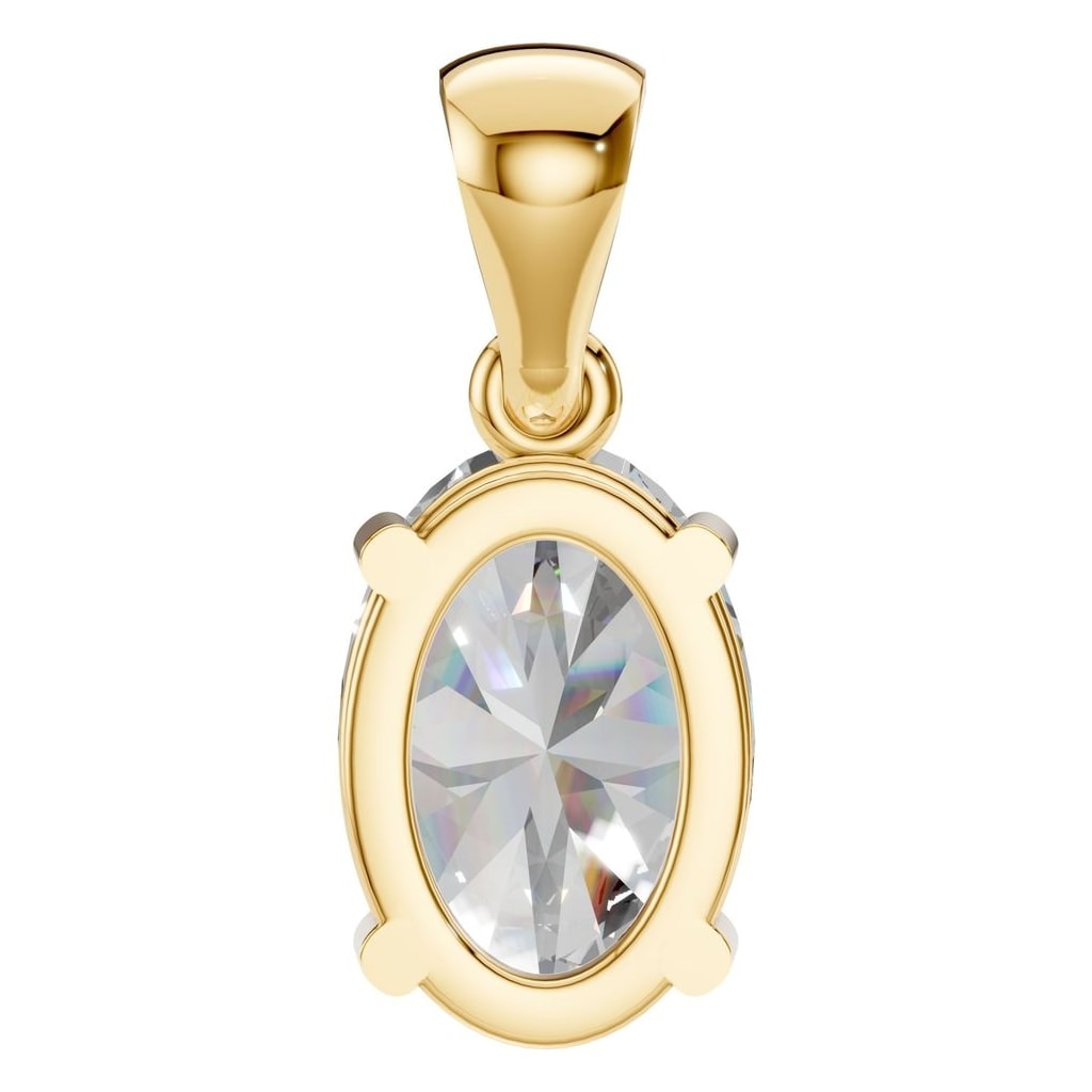 THE ZIOR PE-1923 Oval Solitaire – Gelbgold mit Diamantbesatz
