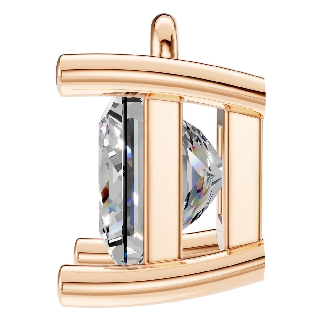 THE ZIOR PE-1923 Princess Solitaire – Roségold mit Diamantbesatz
