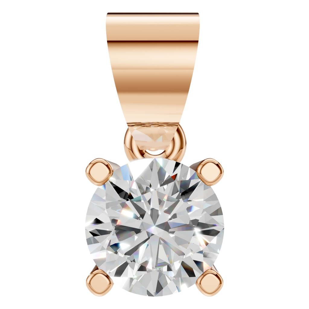 THE ZIOR PE-1923 Round Solitaire – Roségold mit Diamantbesatz
