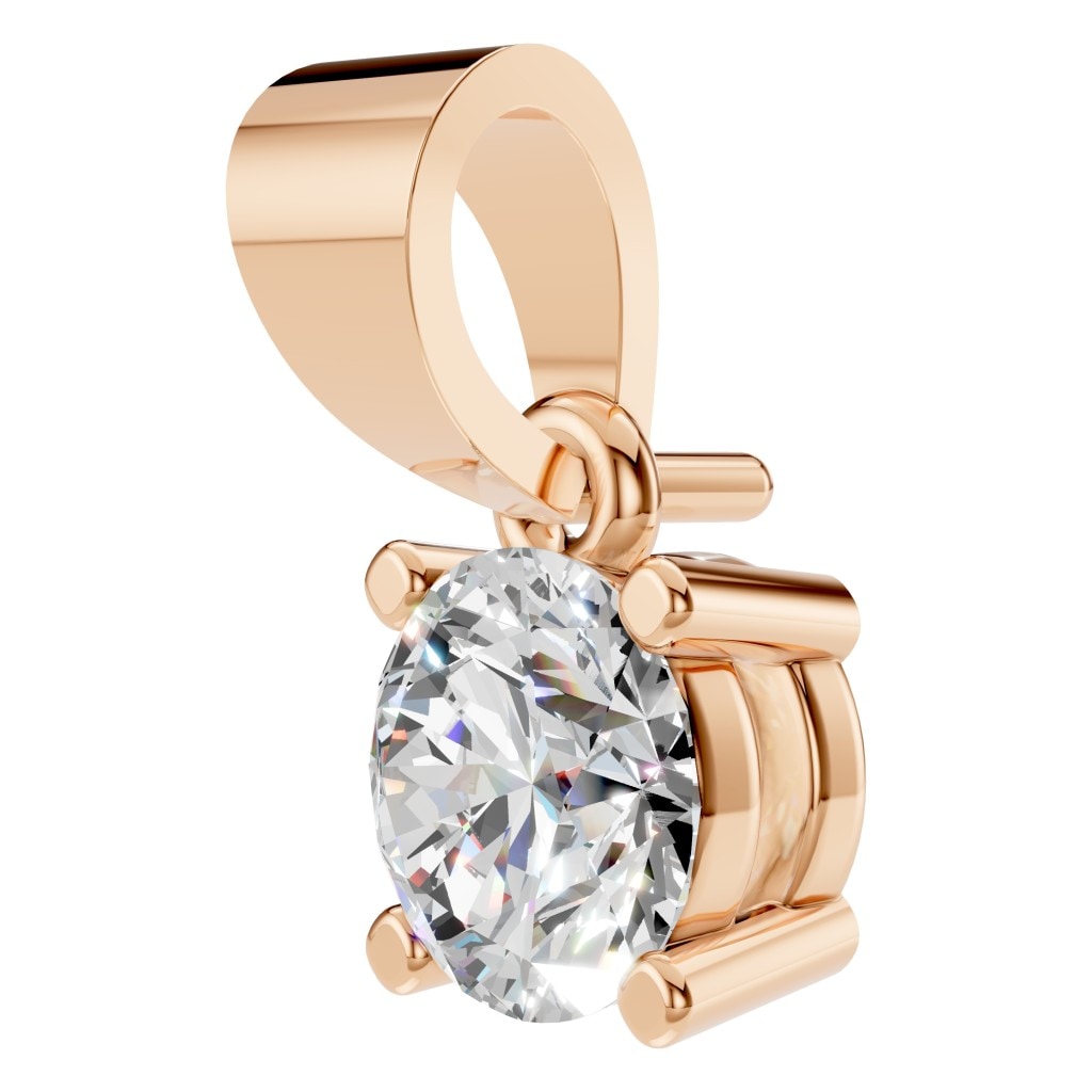 THE ZIOR PE-1923 Round Solitaire – Roségold mit Diamantbesatz