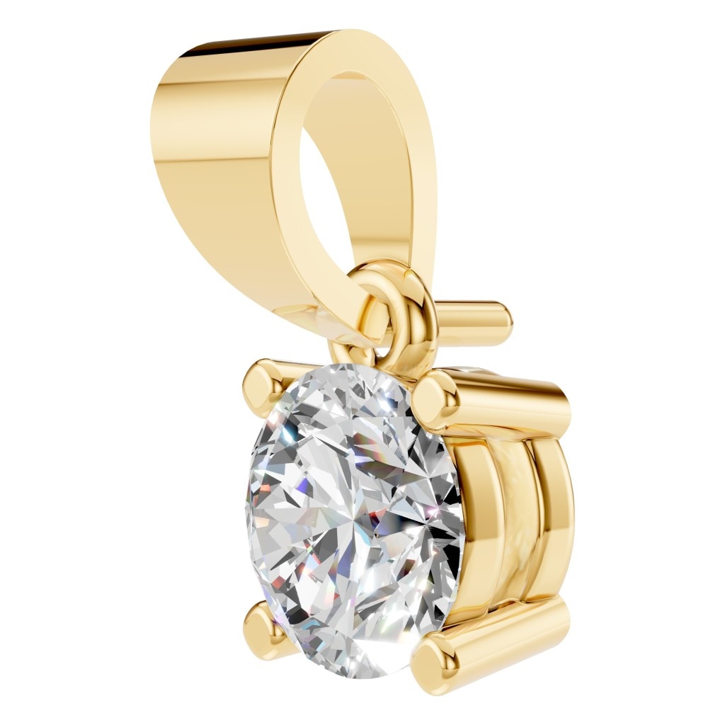 THE ZIOR PE-1923 Round Solitaire – Gelbgold mit Diamantbesatz