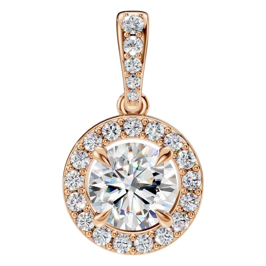 THE ZIOR PE-2296 Round Accented Halo – Roségold mit Diamantbesatz