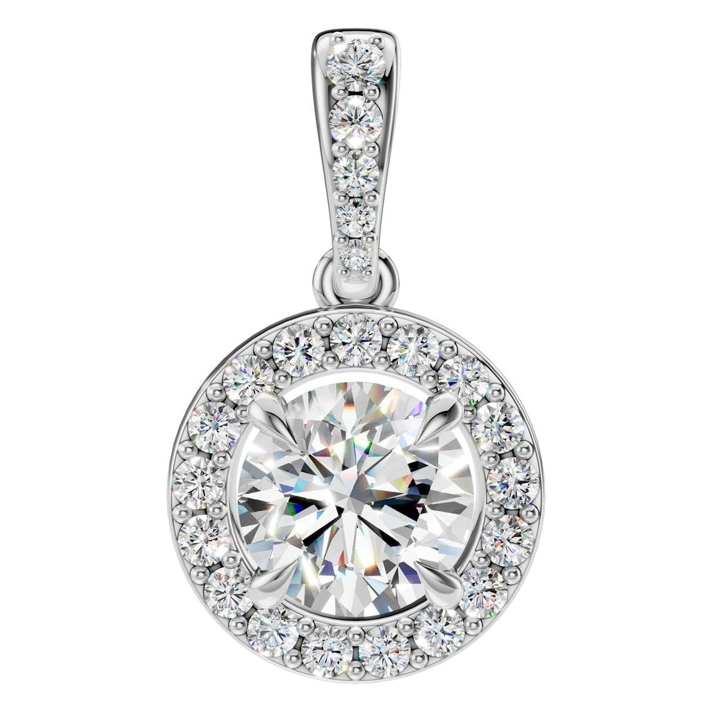 THE ZIOR PE-2296 Round Accented Halo – Weißgold mit Diamantbesatz