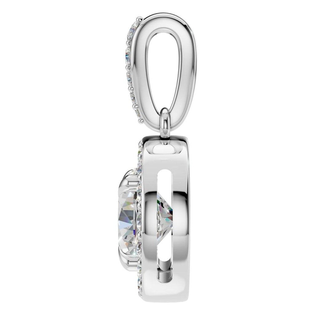 THE ZIOR PE-2296 Round Accented Halo – Weißgold mit Diamantbesatz