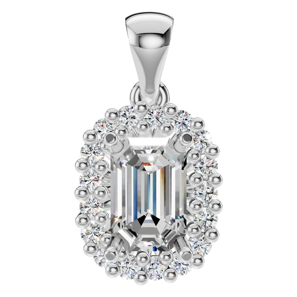 THE ZIOR PE-3078 Emerald Halo – Weißgold mit Diamantbesatz