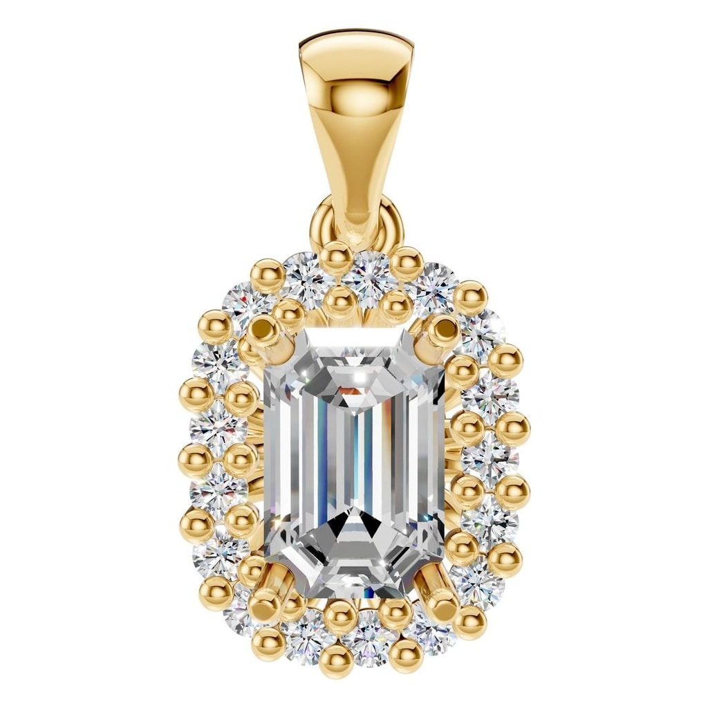 THE ZIOR PE-3078 Emerald Halo – Gelbgold mit Diamantbesatz