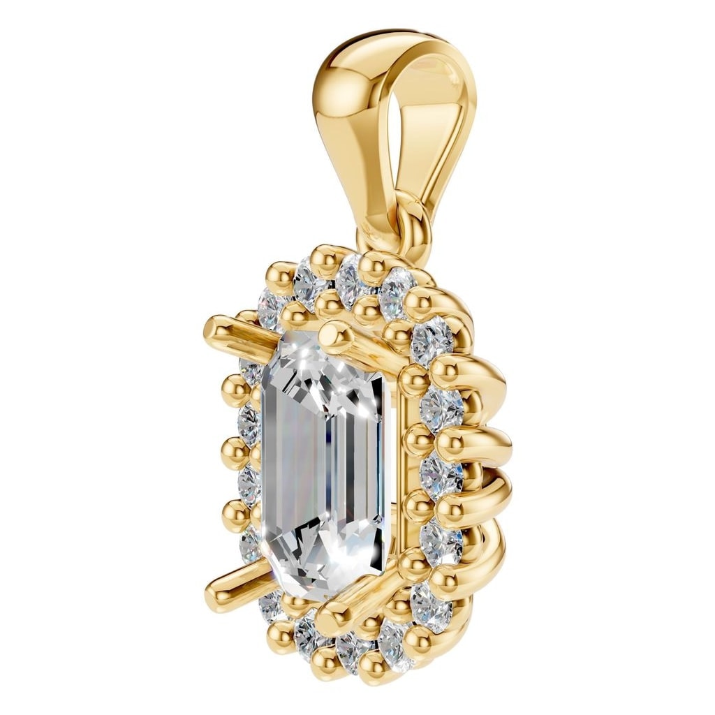 THE ZIOR PE-3078 Emerald Halo – Gelbgold mit Diamantbesatz
