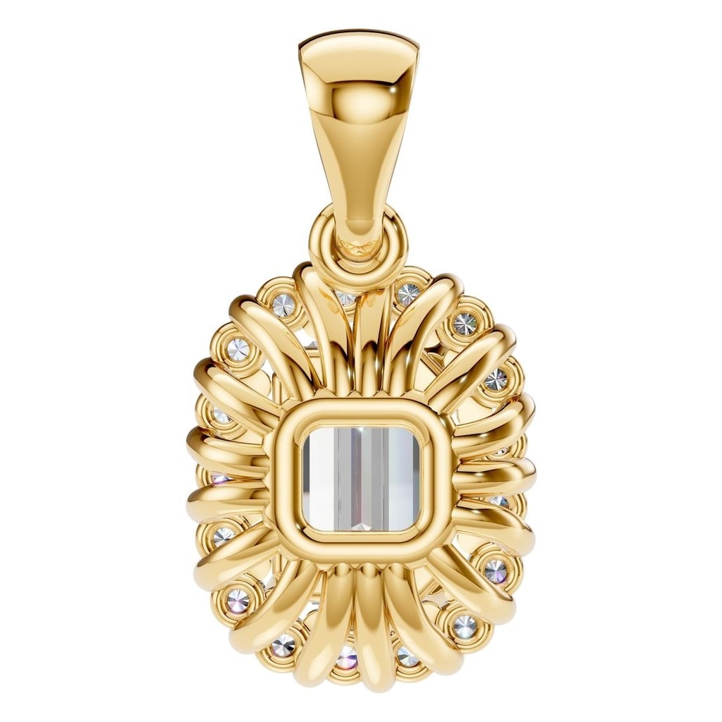 THE ZIOR PE-3078 Emerald Halo – Gelbgold mit Diamantbesatz