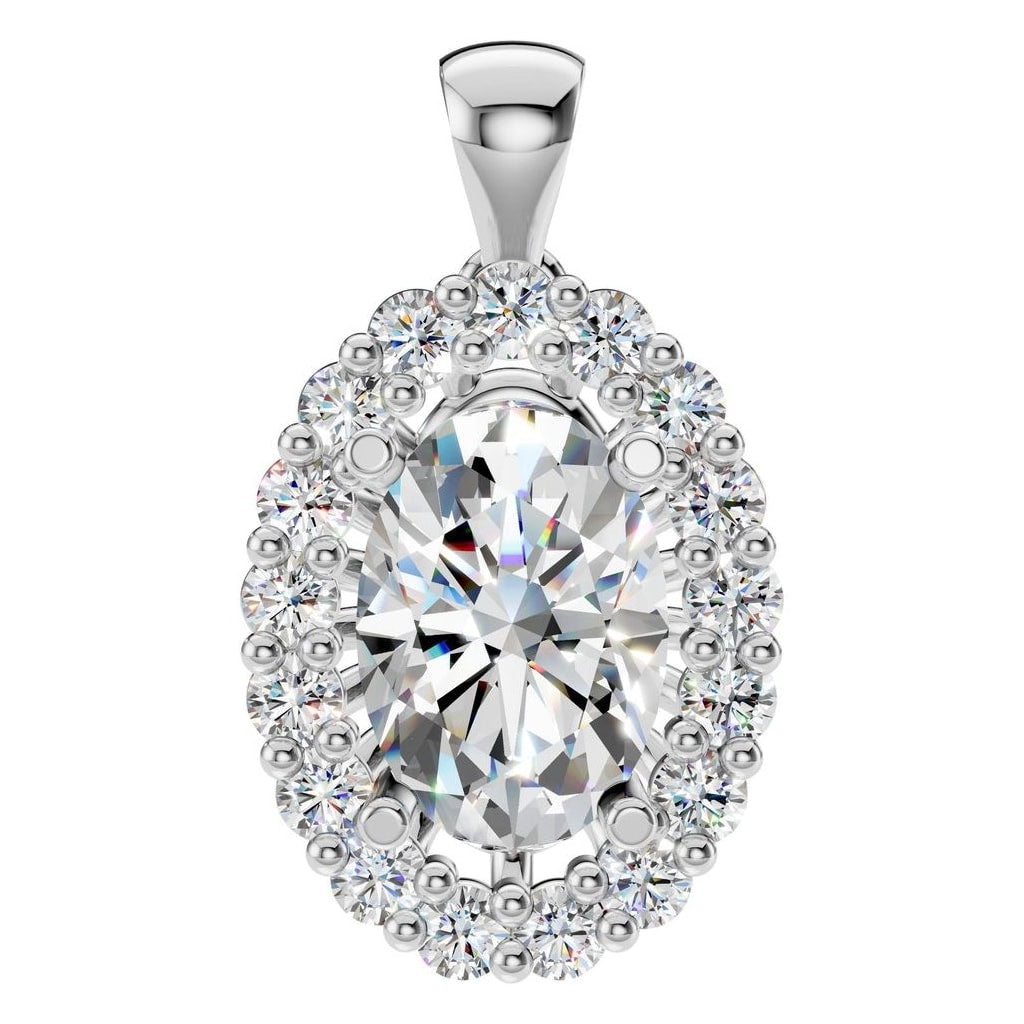 THE ZIOR PE-3656 Oval Halo – Weißgold mit Diamantbesatz
