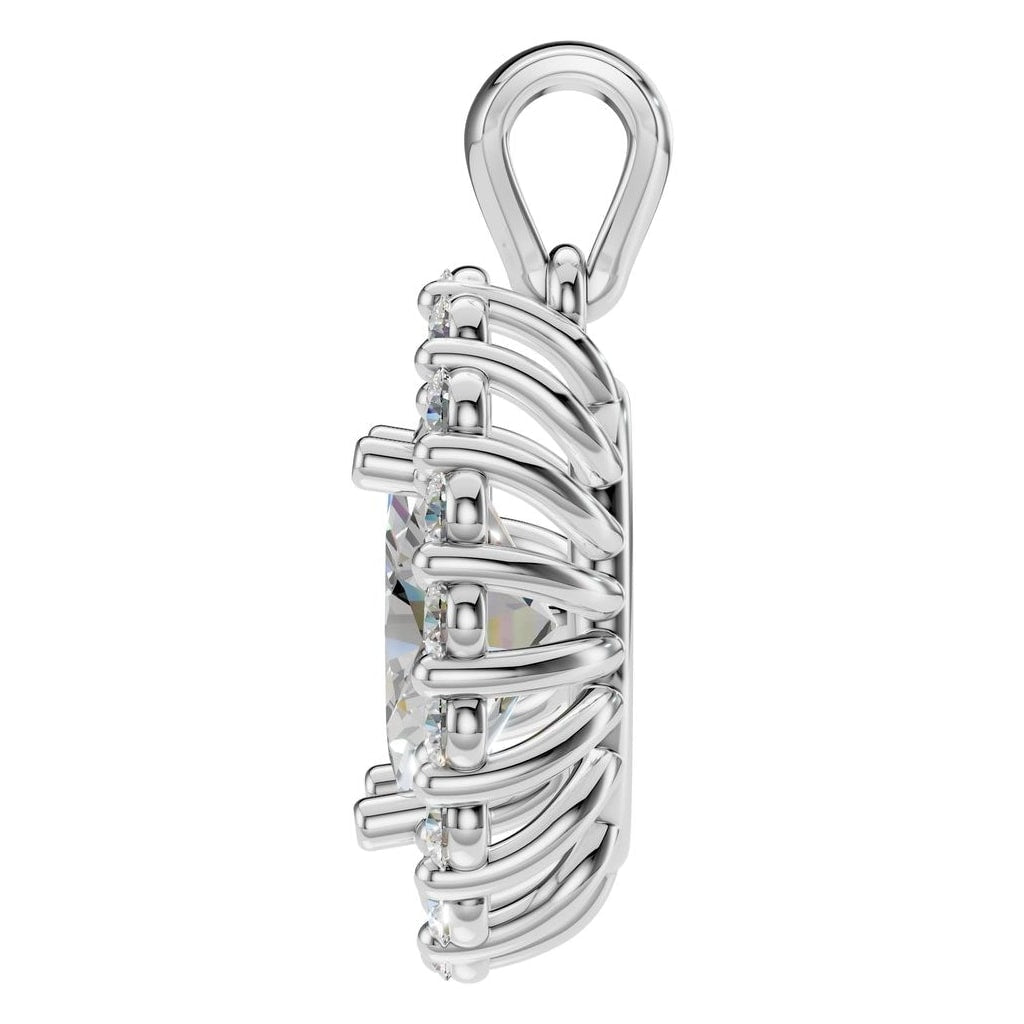 THE ZIOR PE-3656 Oval Halo – Weißgold mit Diamantbesatz