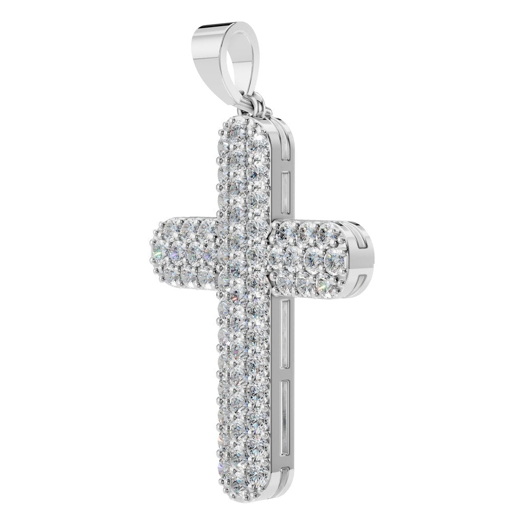 THE ZIOR PE-5179 Round Cross – Weißgold mit Diamantbesatz