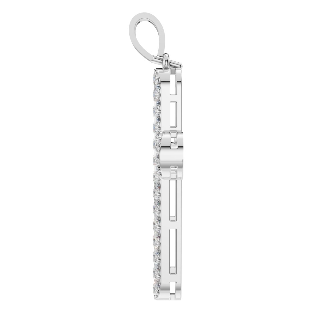 THE ZIOR PE-5179 Round Cross – Weißgold mit Diamantbesatz
