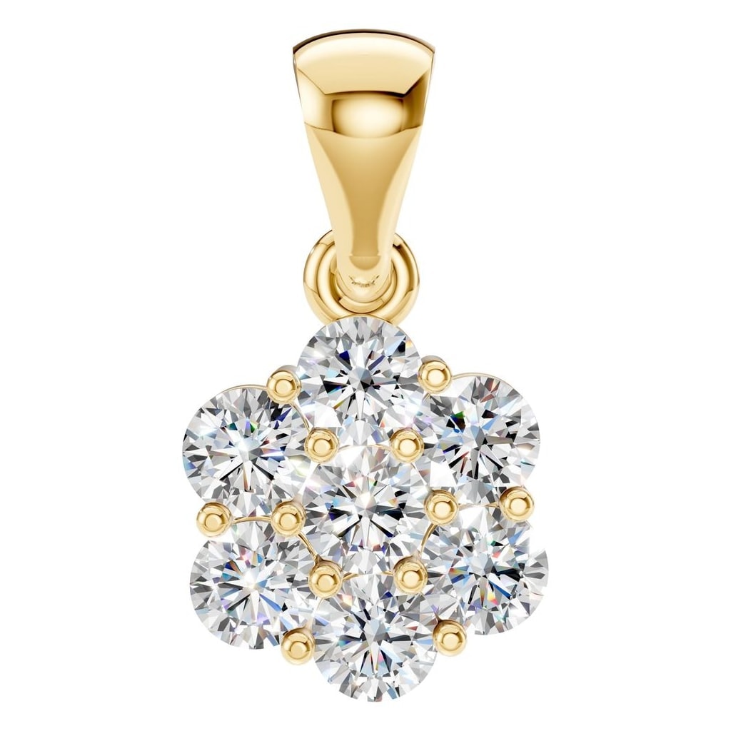 THE ZIOR PE-7111 Round Cluster – Gelbgold mit Diamantbesatz