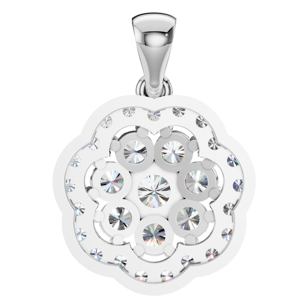 THE ZIOR PE-7689 Round Cluster – Weißgold mit Diamantbesatz