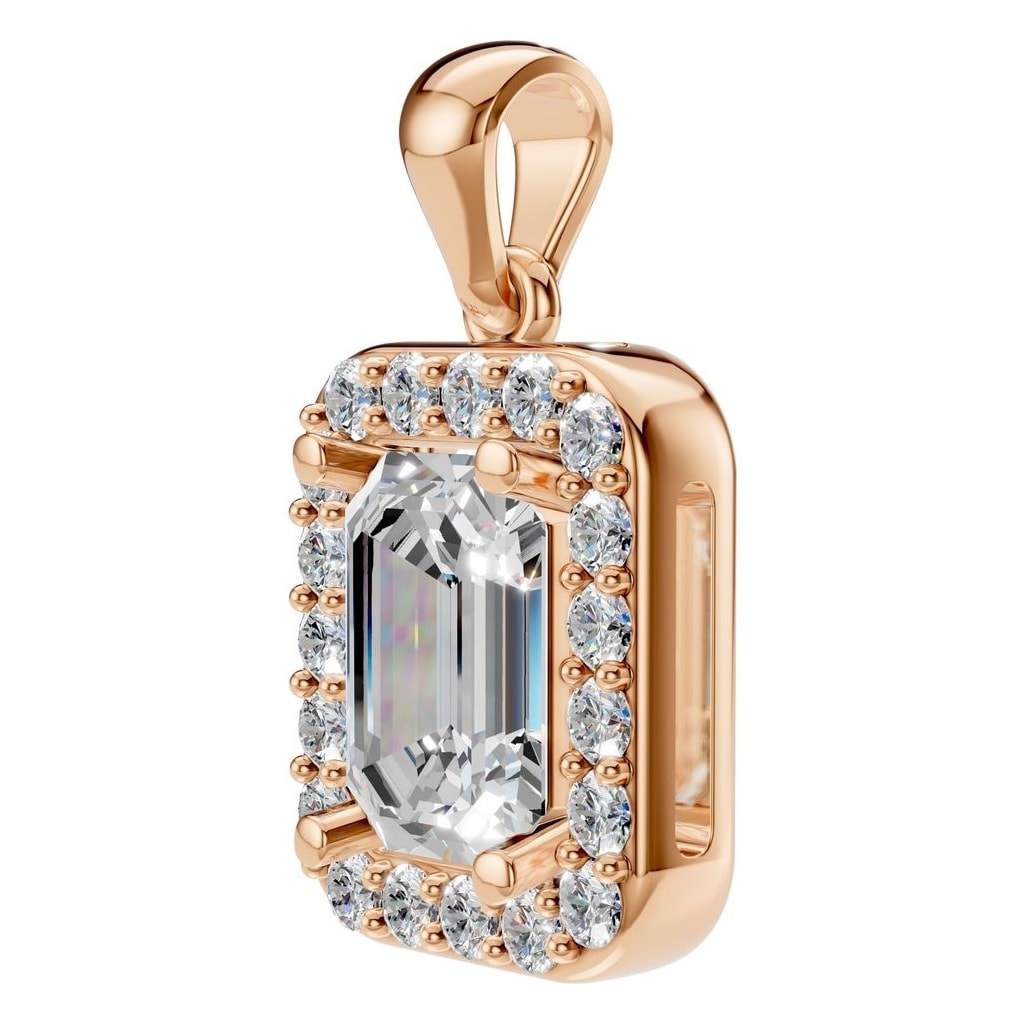 THE ZIOR PE-8165 Emerald Halo – Roségold mit Diamantbesatz