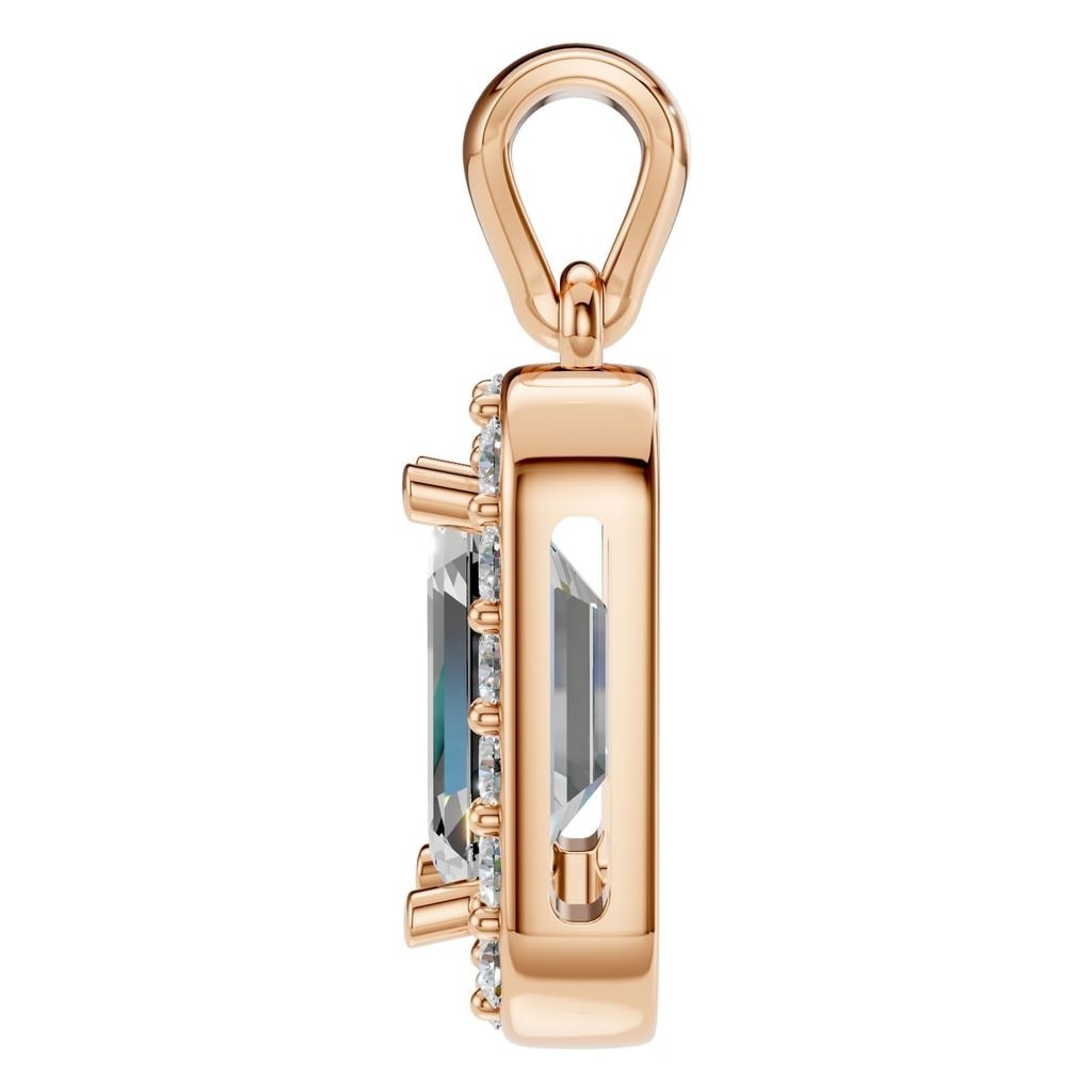 THE ZIOR PE-8165 Emerald Halo – Roségold mit Diamantbesatz