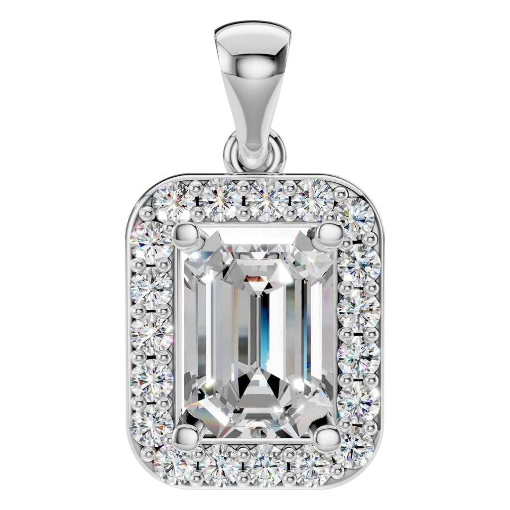 THE ZIOR PE-8165 Emerald Halo – Weißgold mit Diamantbesatz
