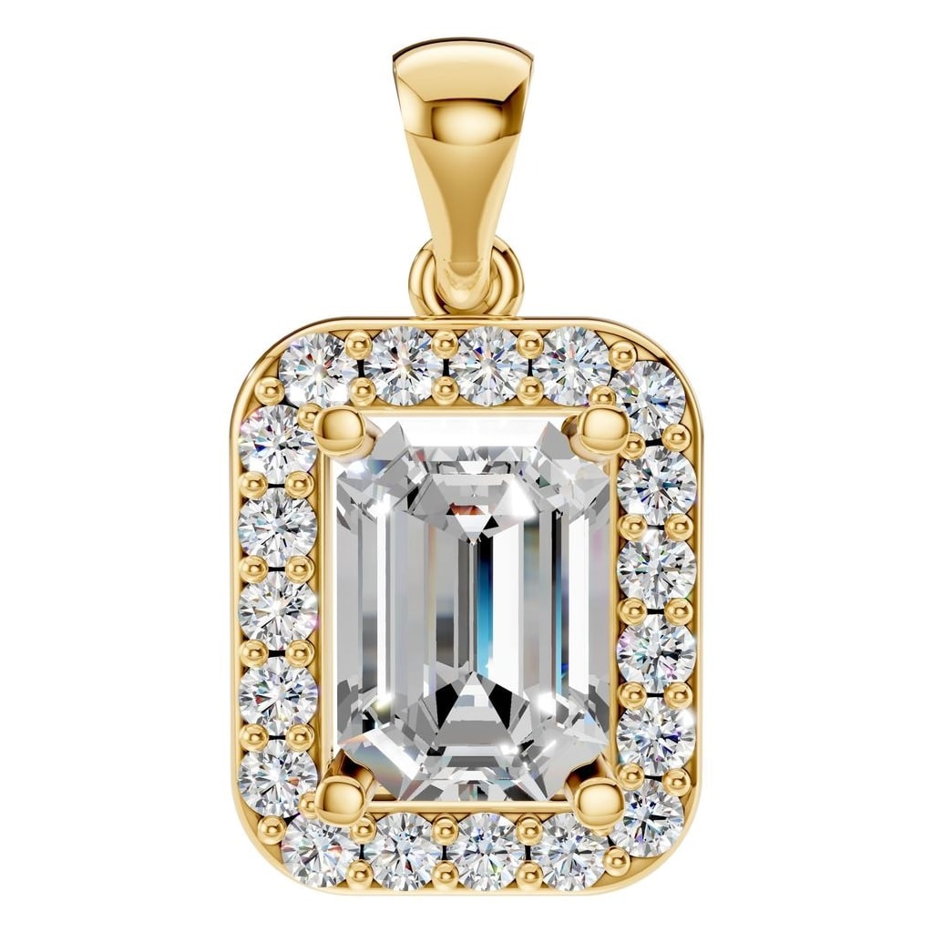 THE ZIOR PE-8165 Emerald Halo – Gelbgold mit Diamantbesatz