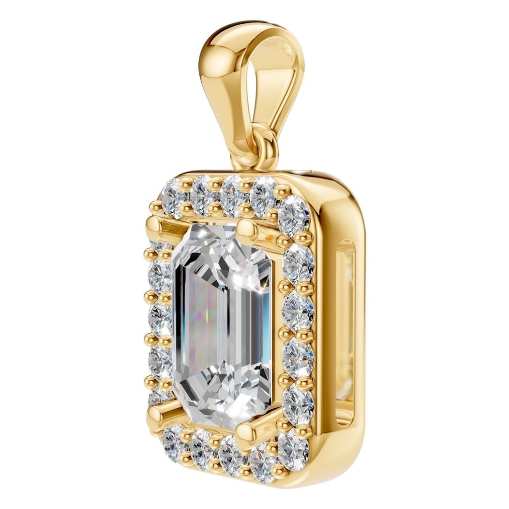 THE ZIOR PE-8165 Emerald Halo – Gelbgold mit Diamantbesatz