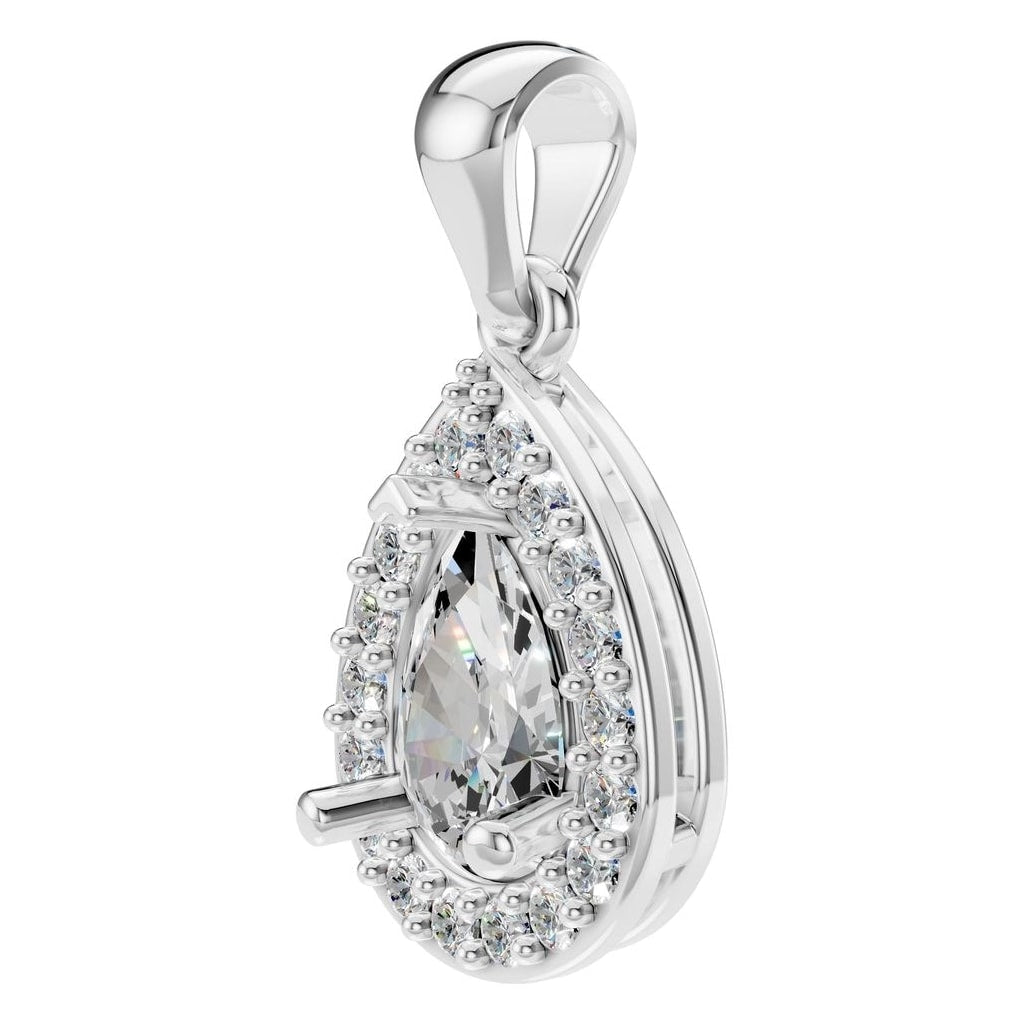 THE ZIOR PE-8165 Pear Halo – Weißgold mit Diamantbesatz