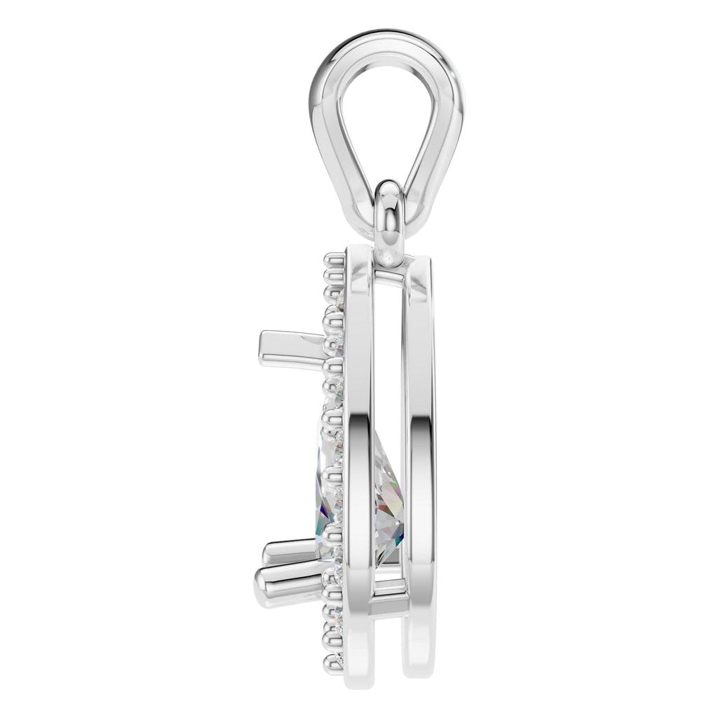 THE ZIOR PE-8165 Pear Halo – Weißgold mit Diamantbesatz
