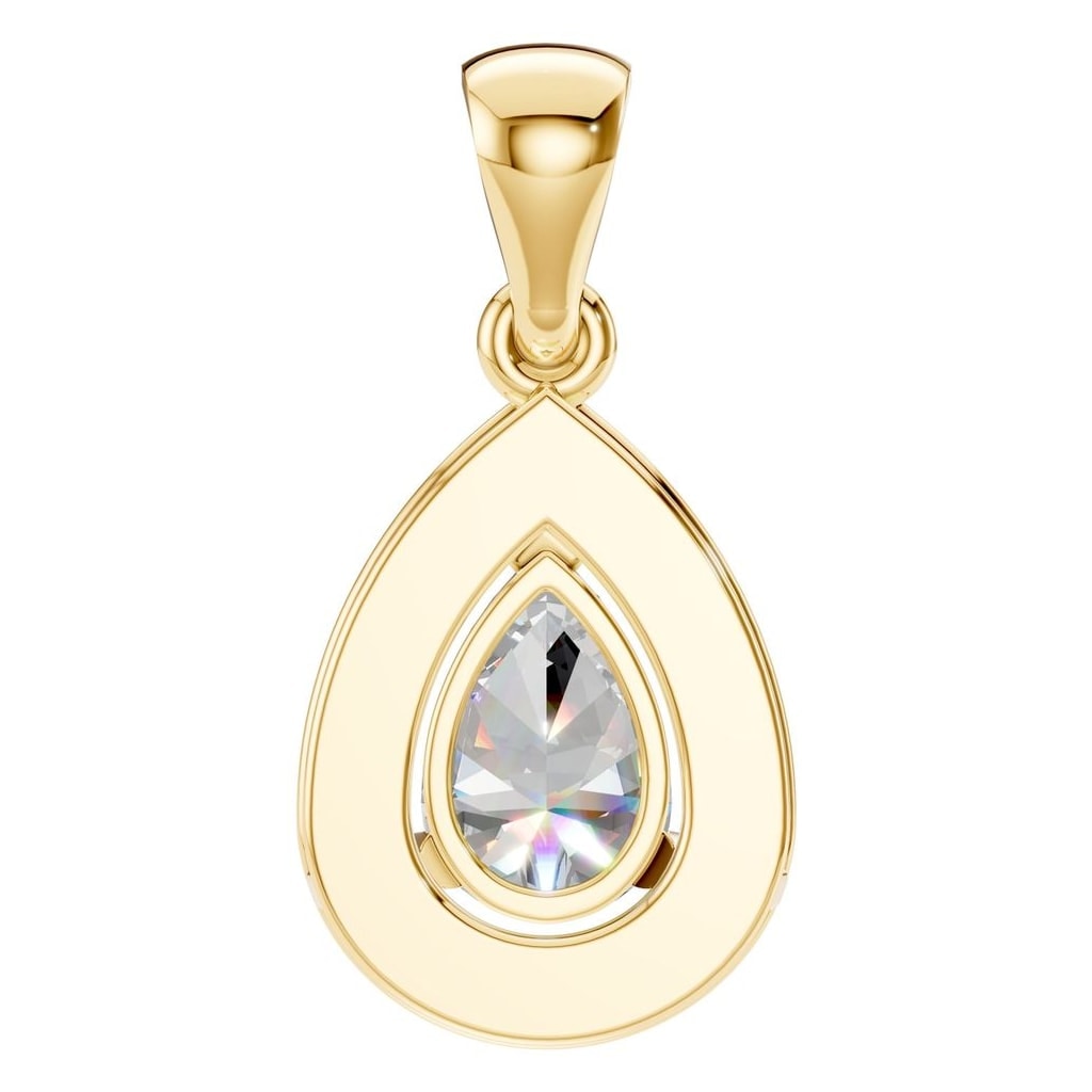 THE ZIOR PE-8165 Pear Halo – Gelbgold mit Diamantbesatz