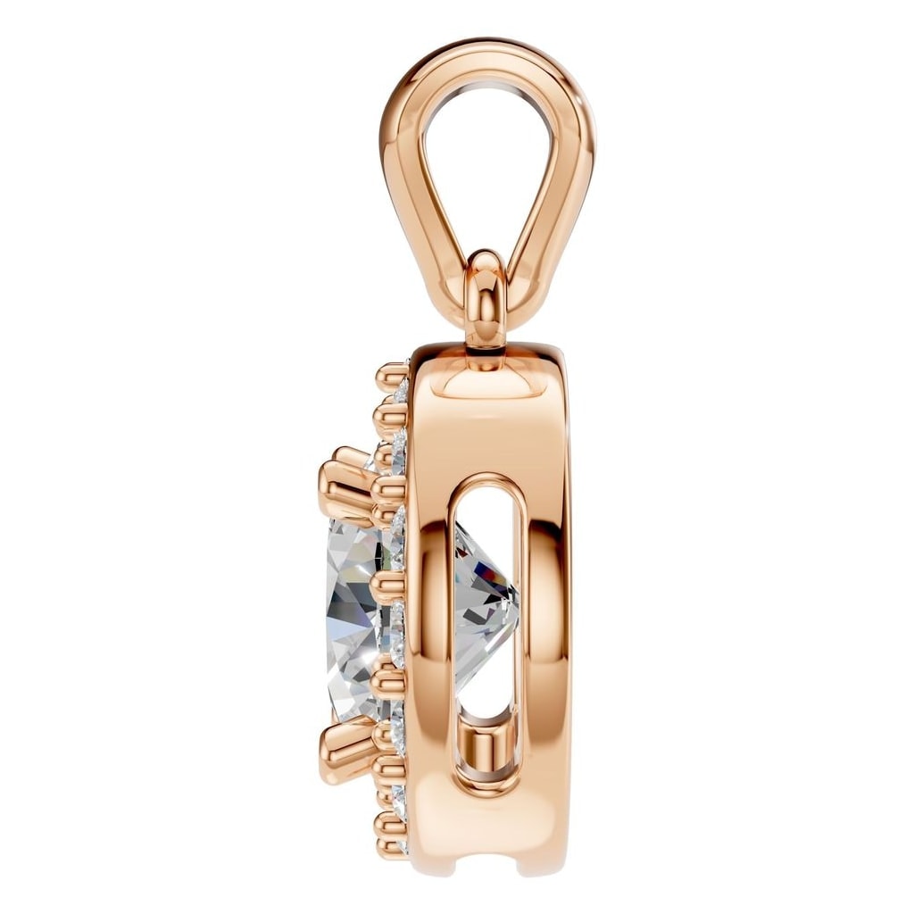 THE ZIOR PE-8623 Round Halo – Roségold mit Diamantbesatz