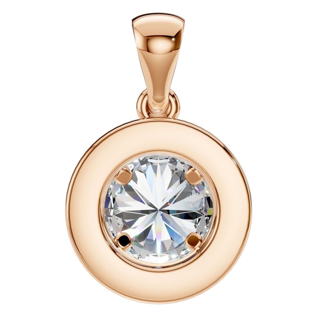 THE ZIOR PE-8623 Round Halo – Roségold mit Diamantbesatz