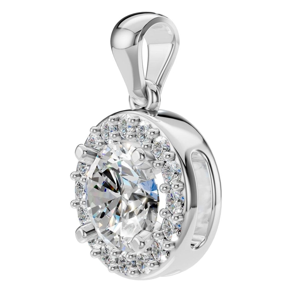 THE ZIOR PE-8623 Round Halo – Weißgold mit Diamantbesatz