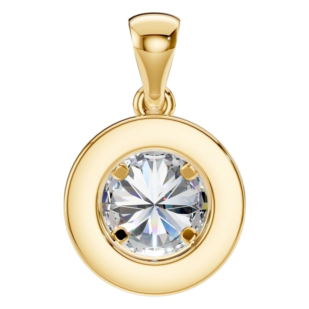 THE ZIOR PE-8623 Round Halo – Gelbgold mit Diamantbesatz