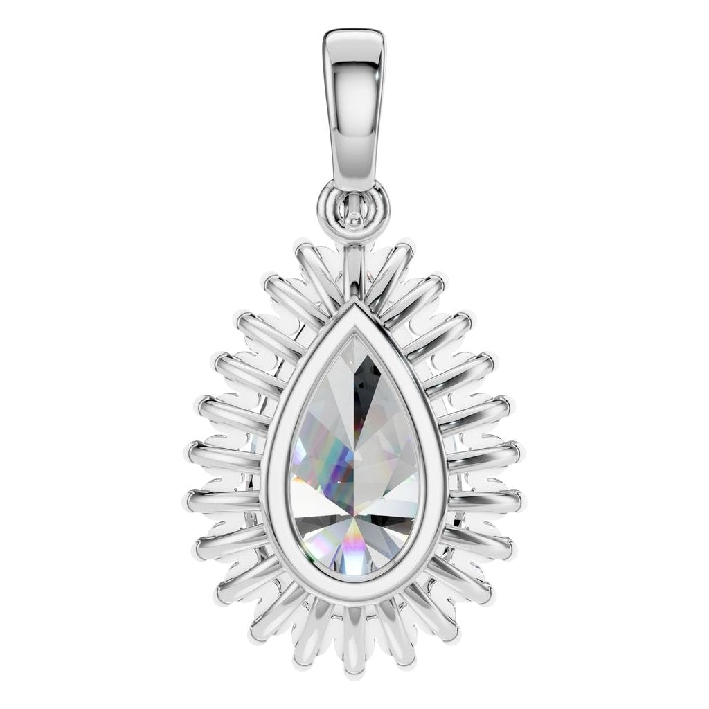 THE ZIOR PE-8683 Pear Halo – Weißgold mit Diamantbesatz