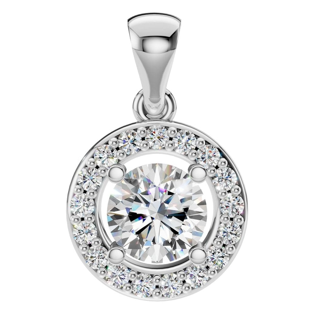 THE ZIOR PE-8896 Round Halo – Weißgold mit Diamantbesatz