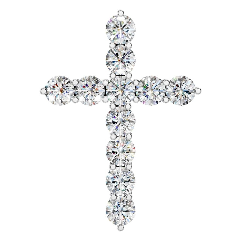 THE ZIOR PE-9197 Round Cross – Weißgold mit Diamantbesatz
