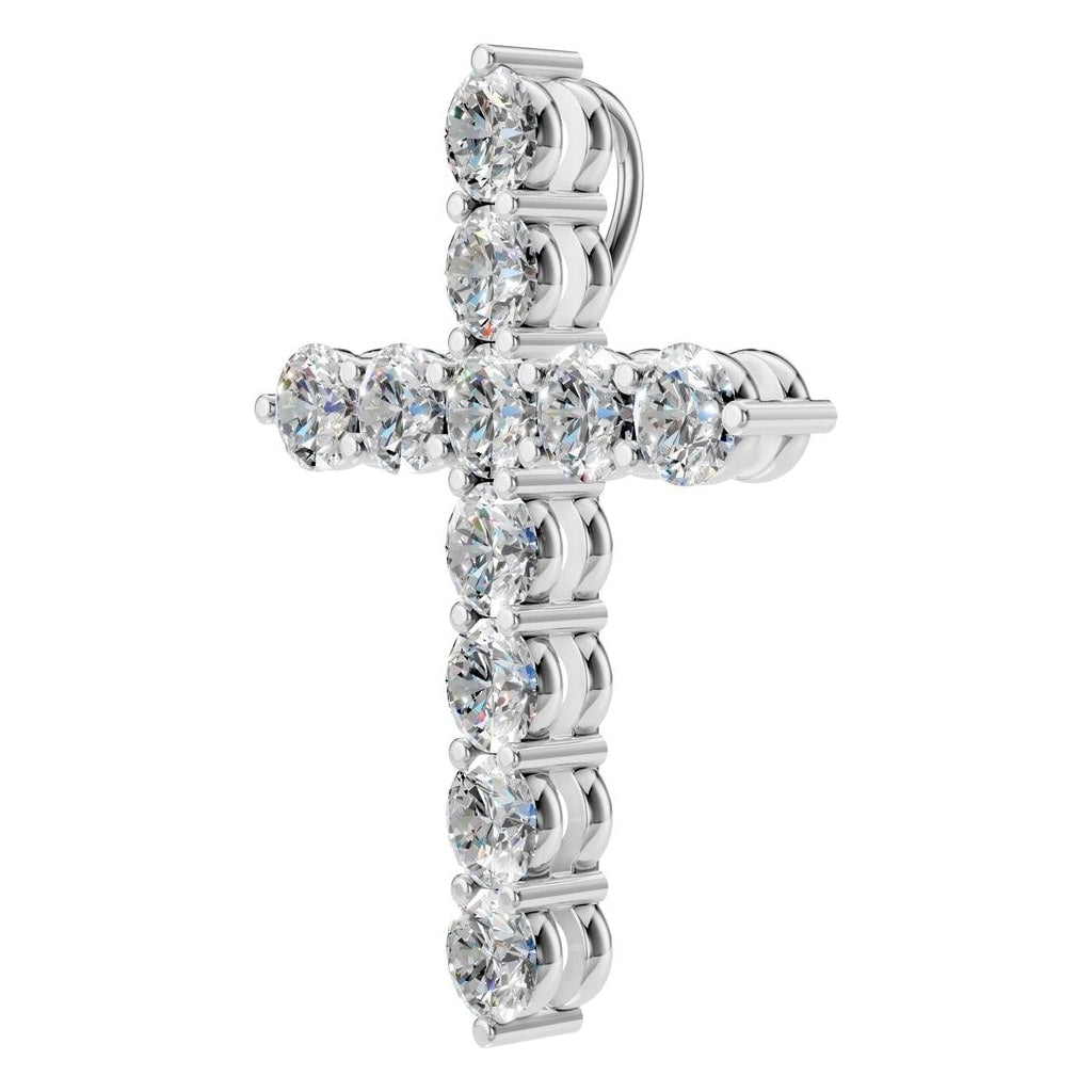 THE ZIOR PE-9197 Round Cross – Weißgold mit Diamantbesatz