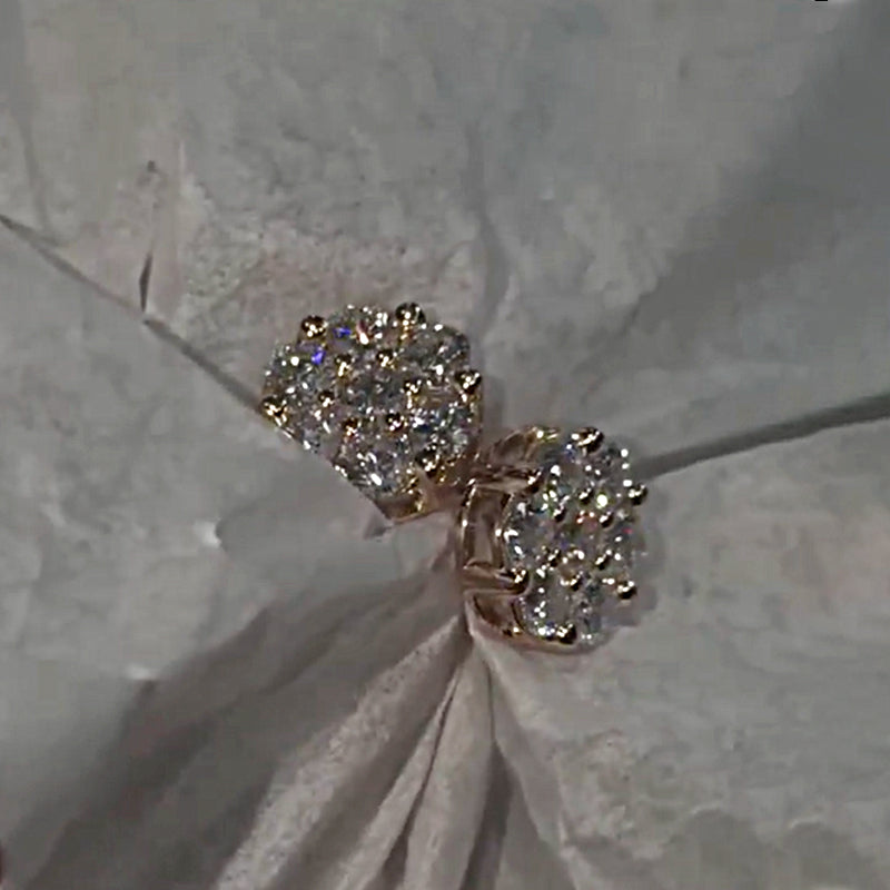 Plum Blossom S925 Moissanite Stud Earrings – Ansicht 2